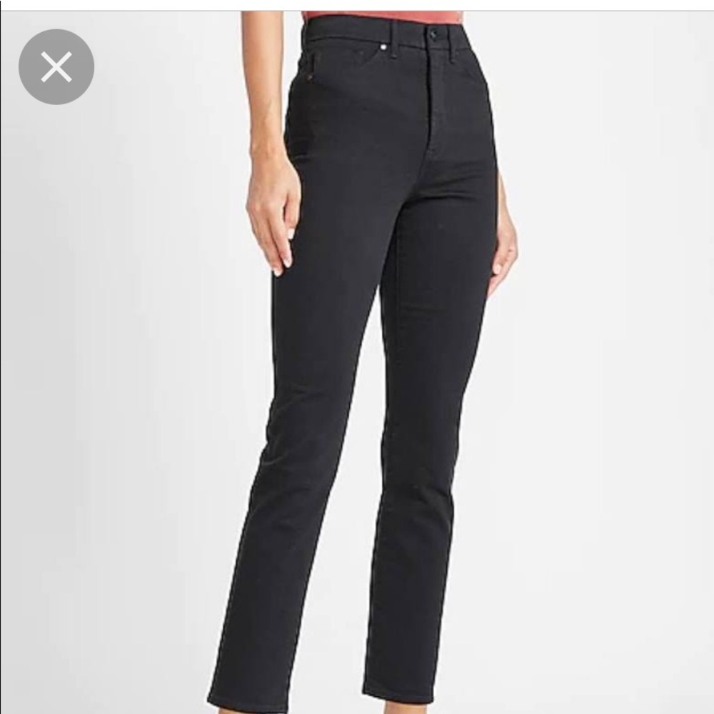 Express Super High Waisted Original Black Slim Ankle Jeans